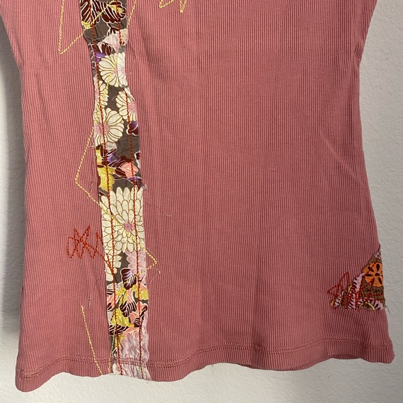 SOLD    Buffalo • Blush Pink Ribbed Patchwork Tee - Picture 11 of 11